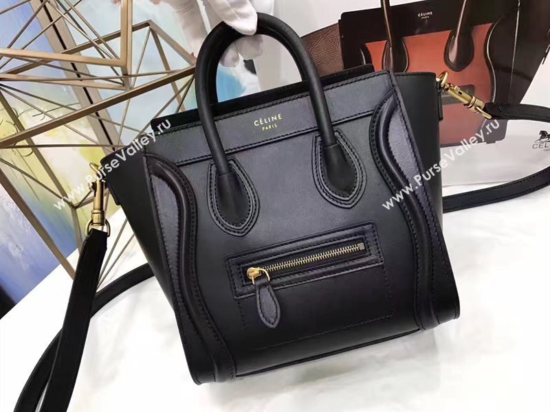 Celine nano smooth Boston black bag 4580