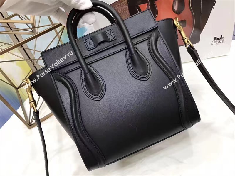 Celine nano smooth Boston black bag 4580