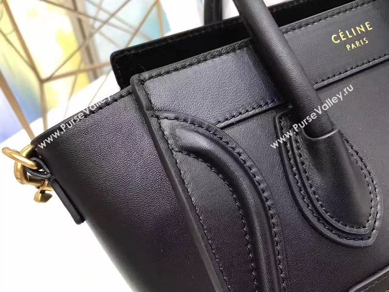 Celine nano smooth Boston black bag 4580