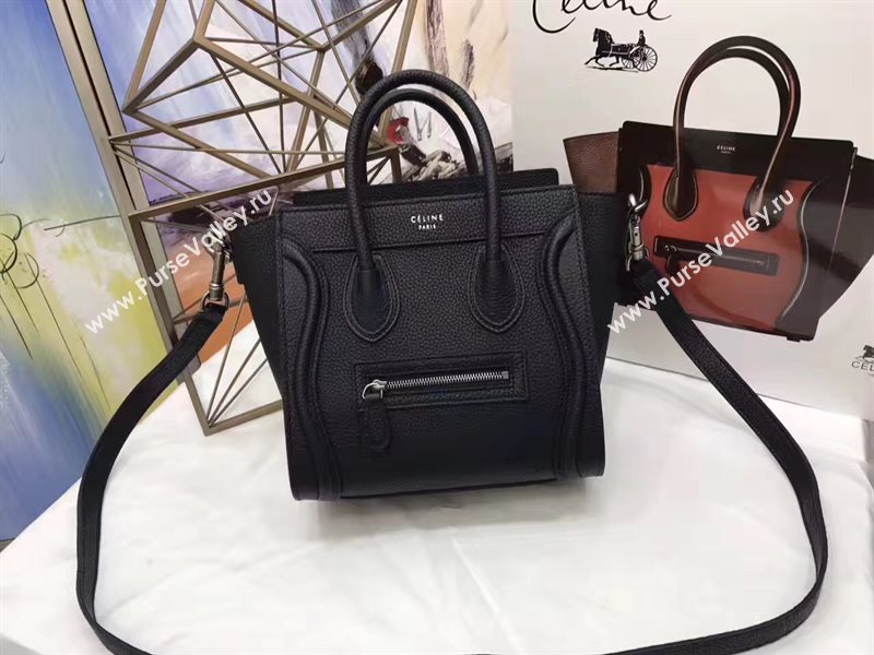 Celine nano grain Boston black bag 4582