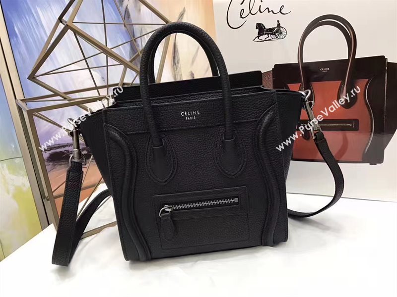 Celine nano grain Boston black bag 4582