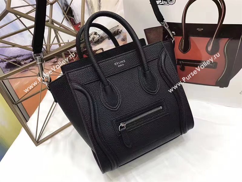 Celine nano grain Boston black bag 4582