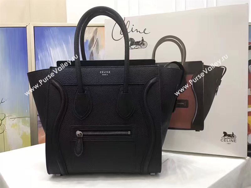 Celine medium caviar Boston black bag 4583