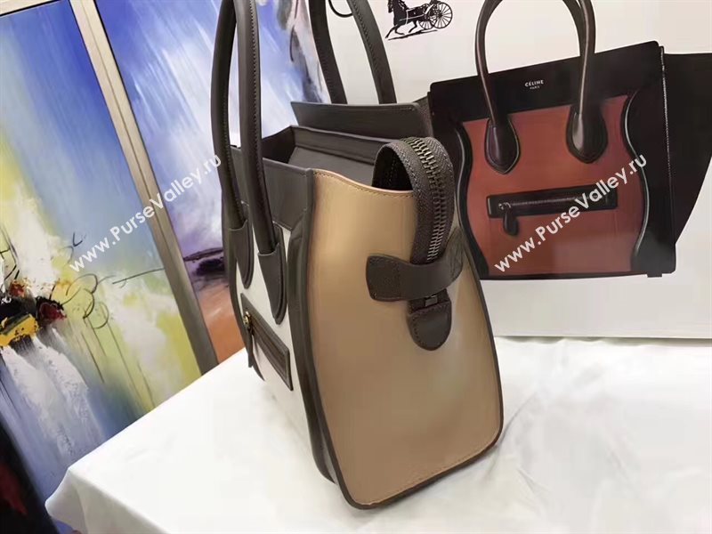 Celine medium tan Boston white bag 4584