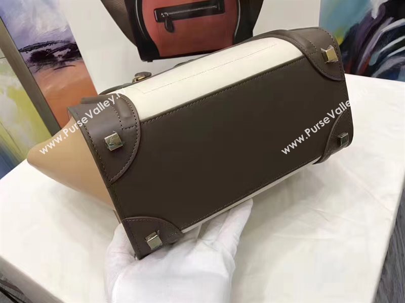 Celine medium tan Boston white bag 4584