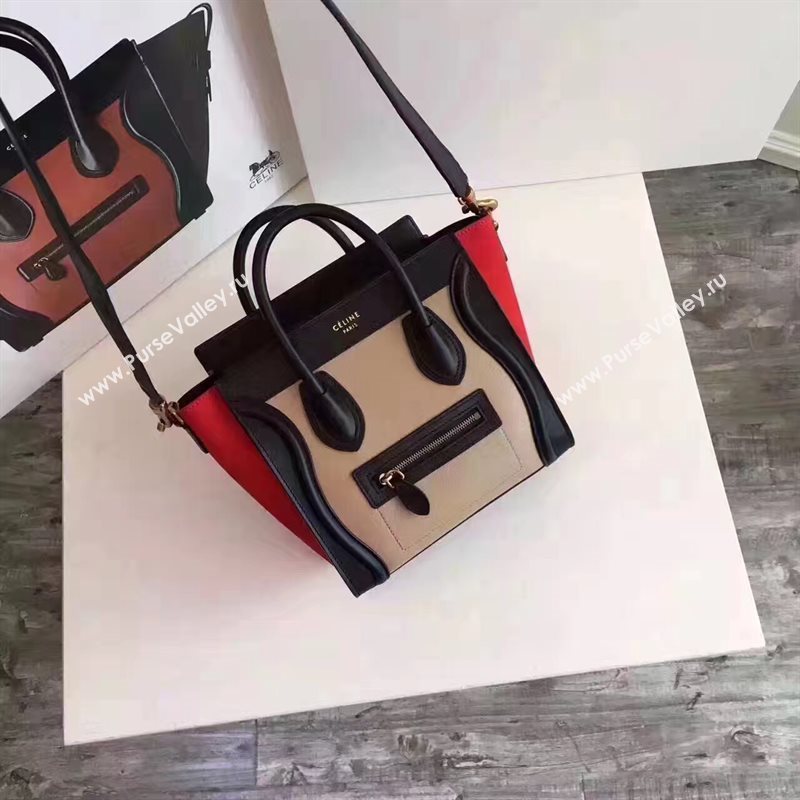 Celine nano black tan Boston red bag 4585