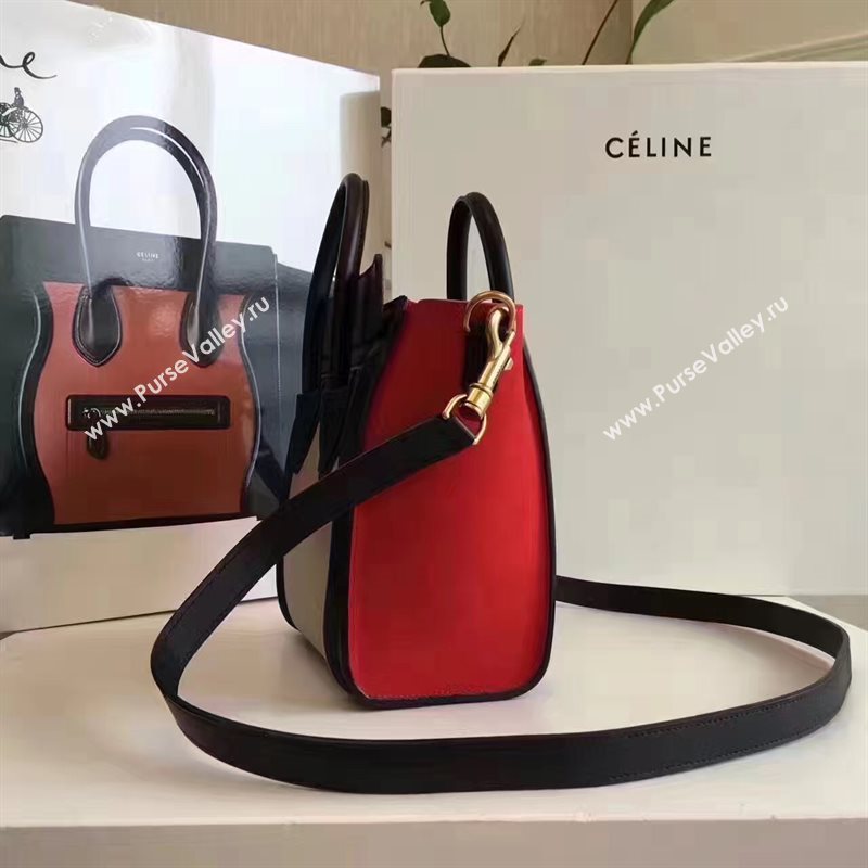 Celine nano black tan Boston red bag 4585