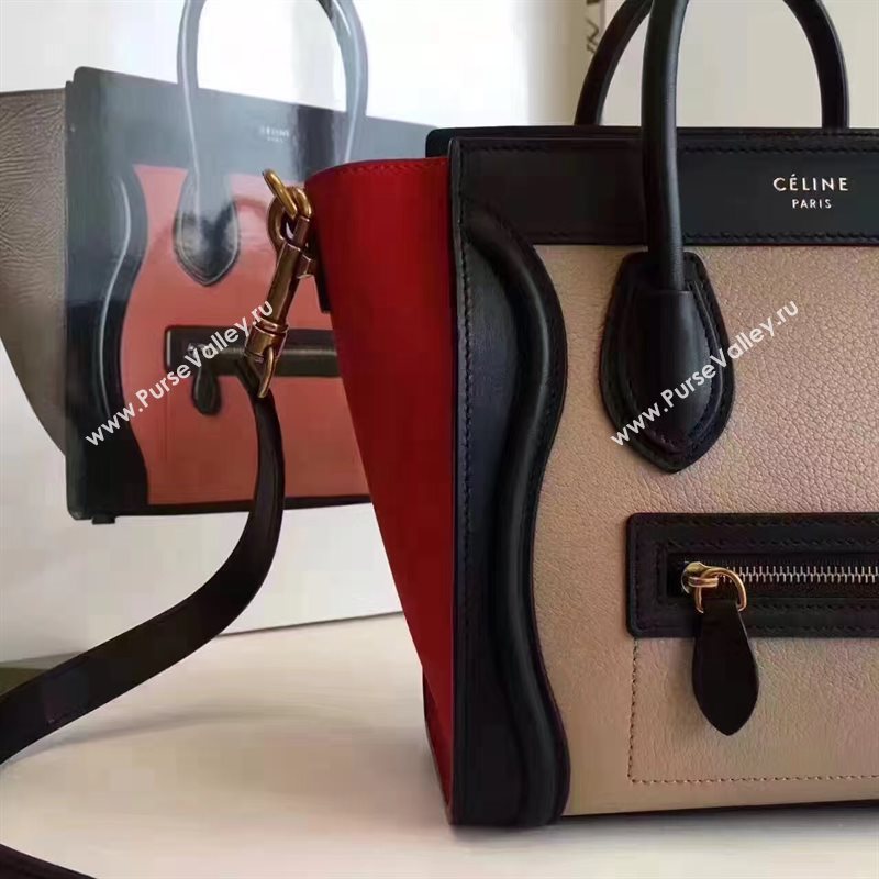 Celine nano black tan Boston red bag 4585