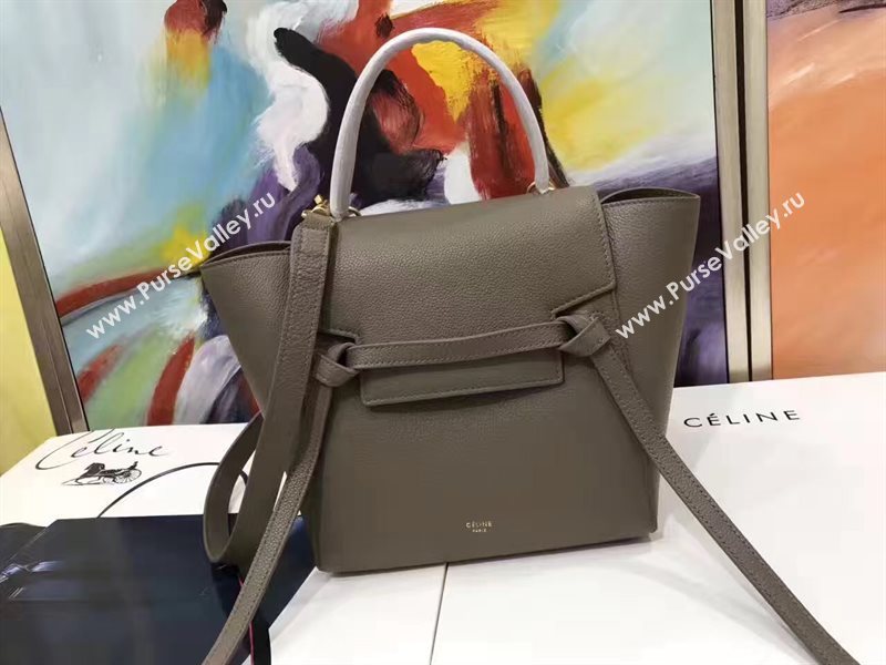 Celine small navy belt gray bag 4587