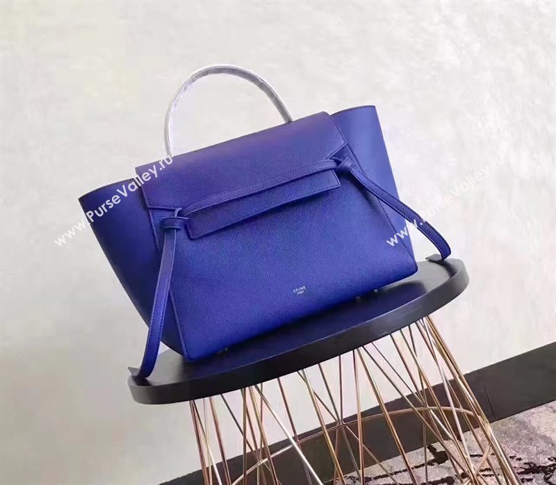 Celine medium grain belt blue bag 4594
