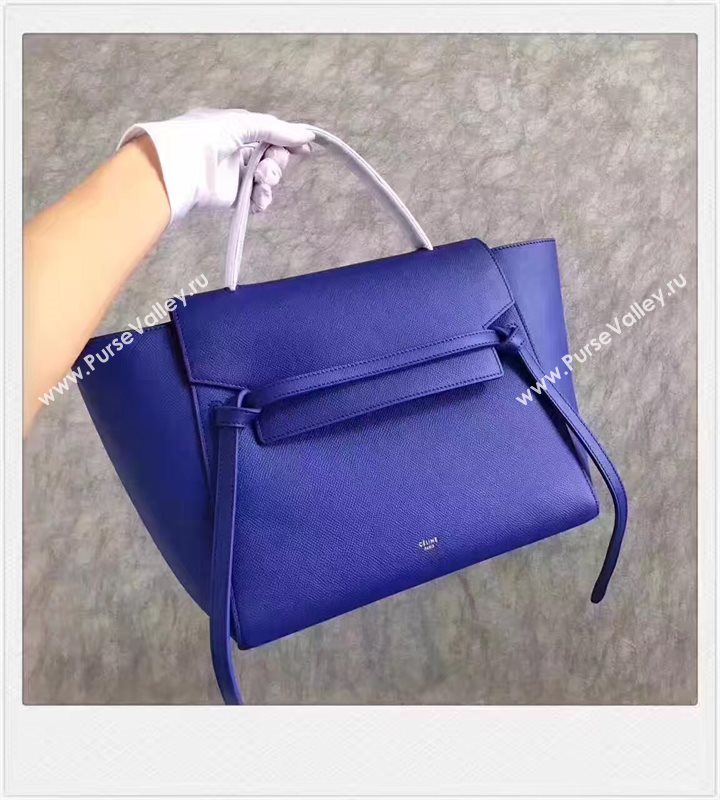 Celine medium grain belt blue bag 4594