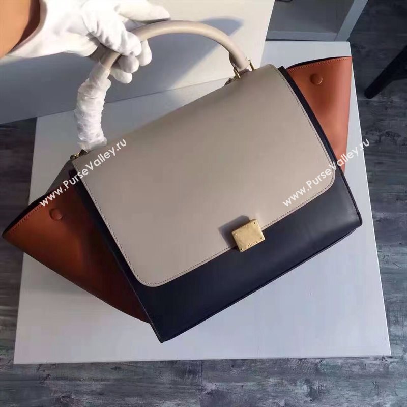 Celine tri-colors cream Trapeze tan bag 4500