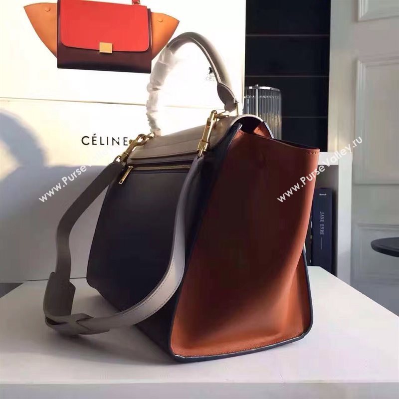 Celine tri-colors cream Trapeze tan bag 4500