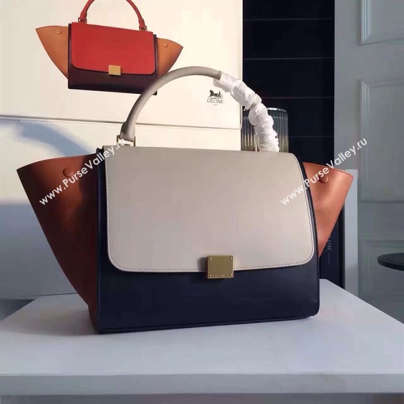Celine tri-colors cream Trapeze tan bag 4500