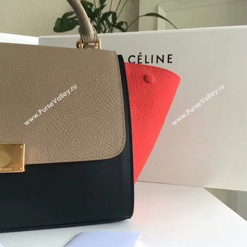 Celine tri-colors tan Trapeze red bag 4501