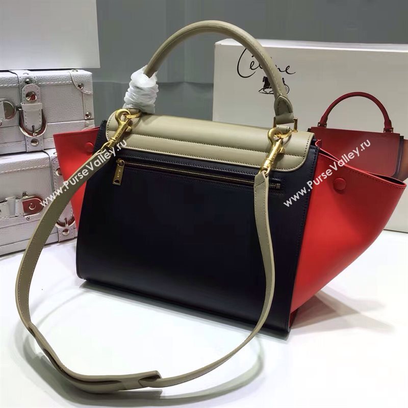 Celine tri-colors black v Trapeze red bag 4502