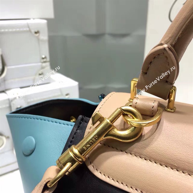 Celine tri-colors tan Trapeze black bag 4503