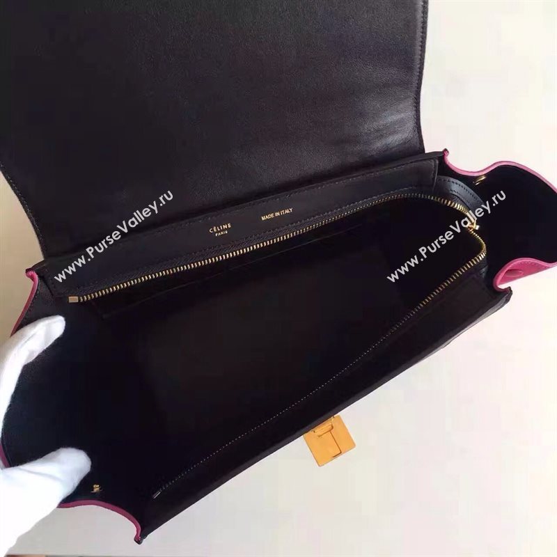 Celine tri-colors tan suede Trapeze rose bag 4504