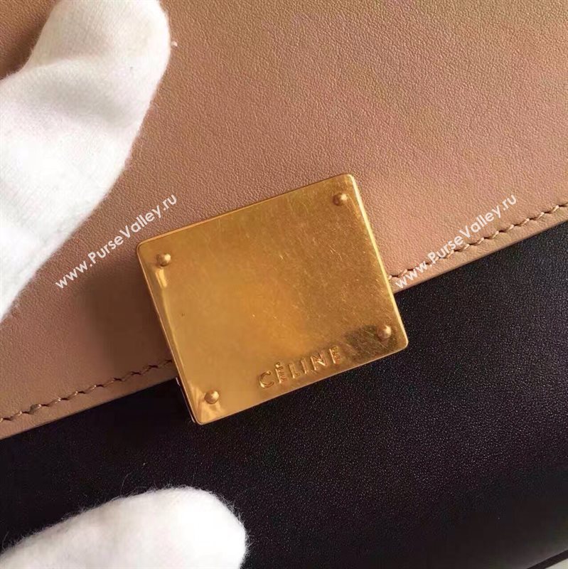 Celine tri-colors tan suede Trapeze rose bag 4504