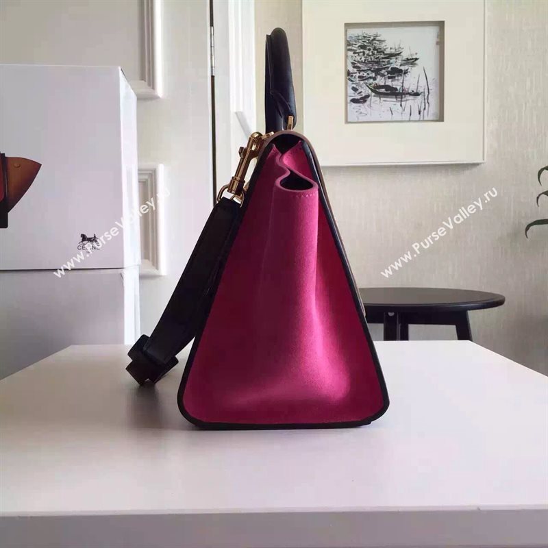 Celine tri-colors tan suede Trapeze rose bag 4504