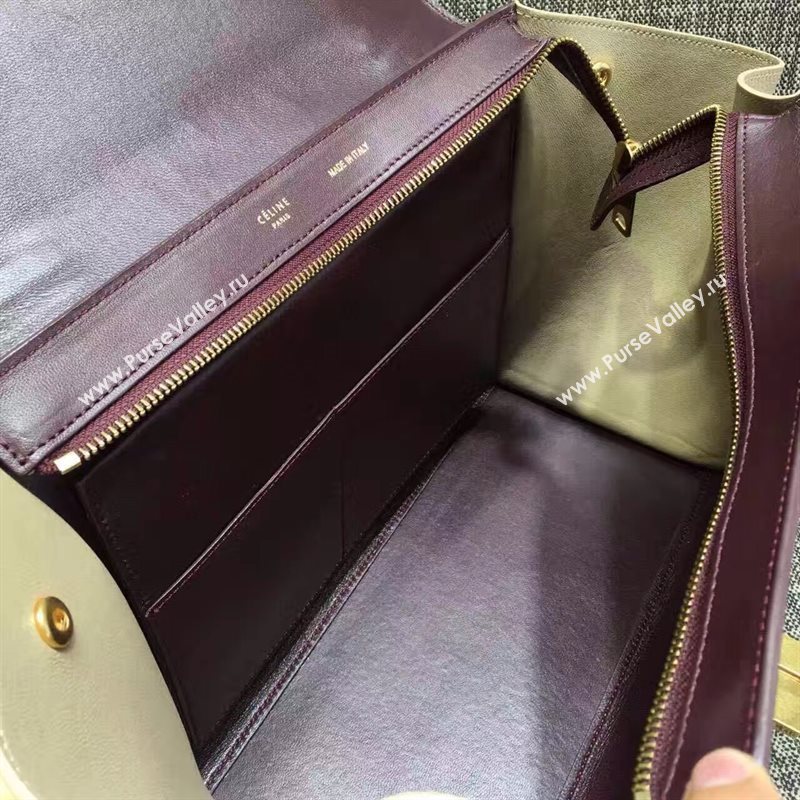 Celine tri-colors tan v light Trapeze gray bag 4505