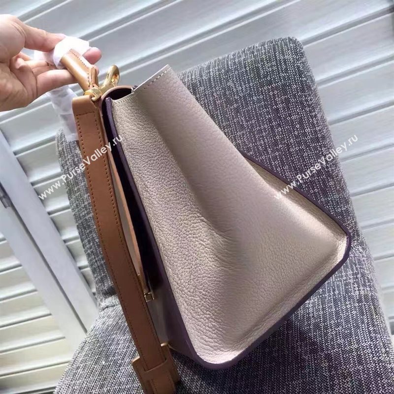 Celine tri-colors tan v light Trapeze gray bag 4505