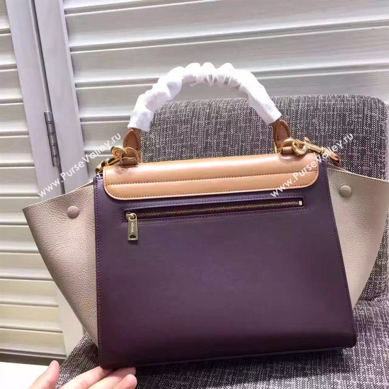 Celine tri-colors tan v light Trapeze gray bag 4505