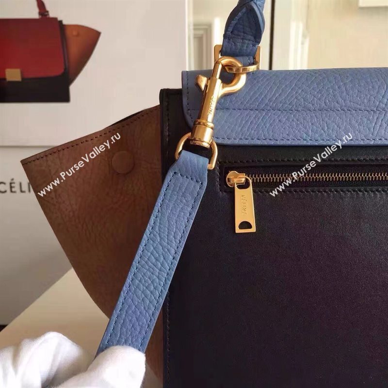 Celine tri-colors blue Trapeze black bag 4506