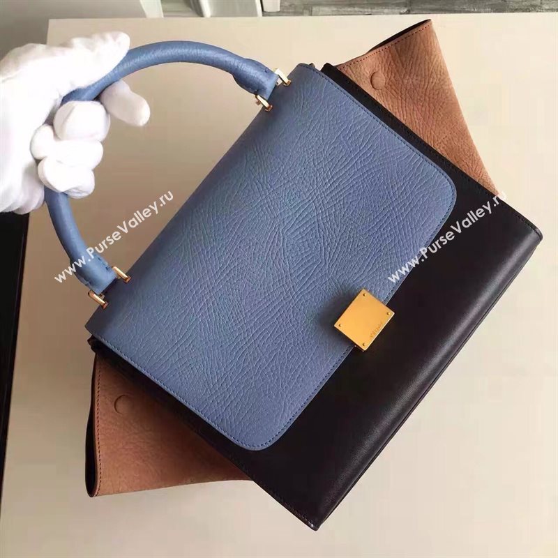 Celine tri-colors blue Trapeze black bag 4506