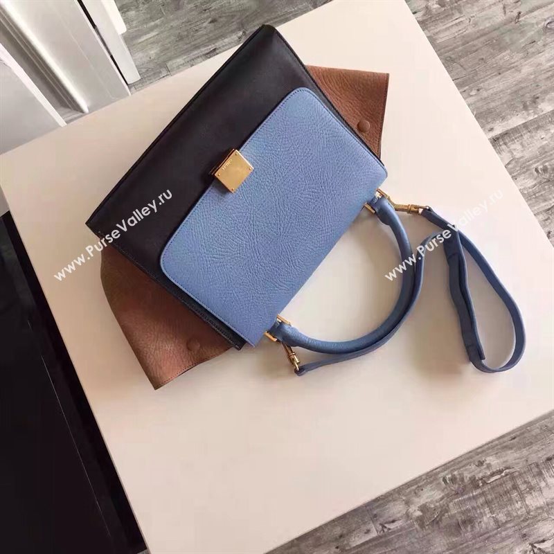 Celine tri-colors blue Trapeze black bag 4506