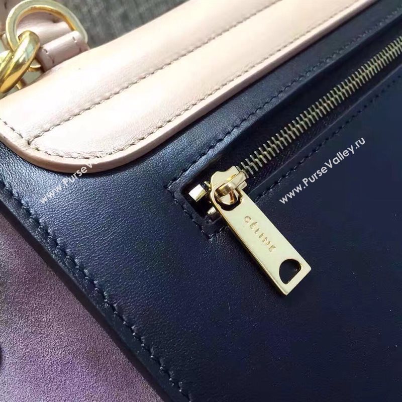 Celine tri-colors black gray Trapeze suede bag 4507