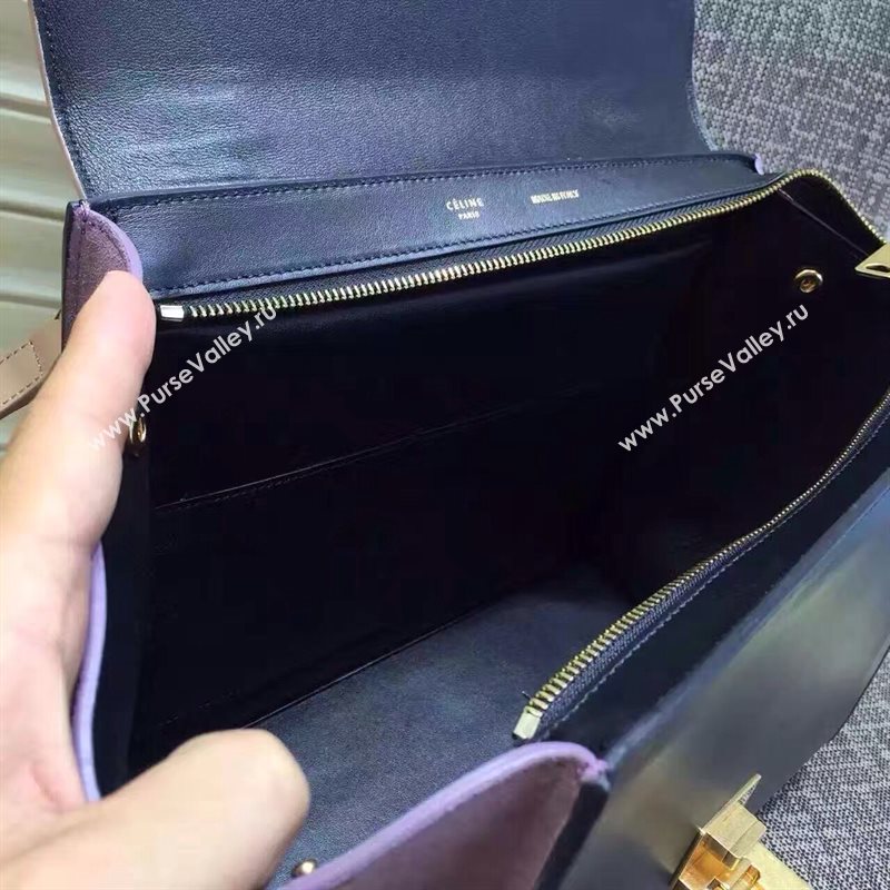 Celine tri-colors black gray Trapeze suede bag 4507