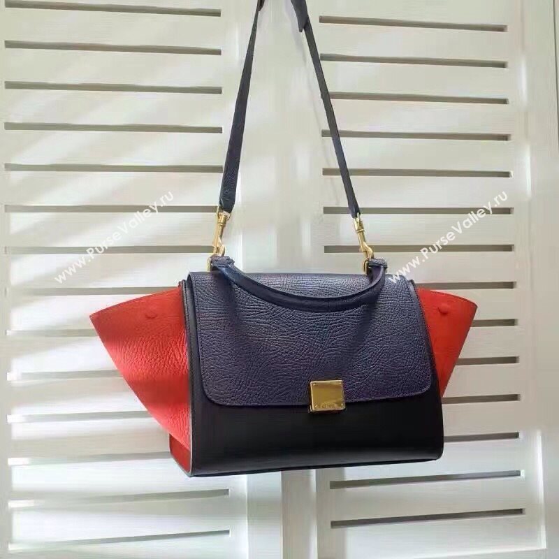 Celine tri-colors black v Trapeze red bag 4508
