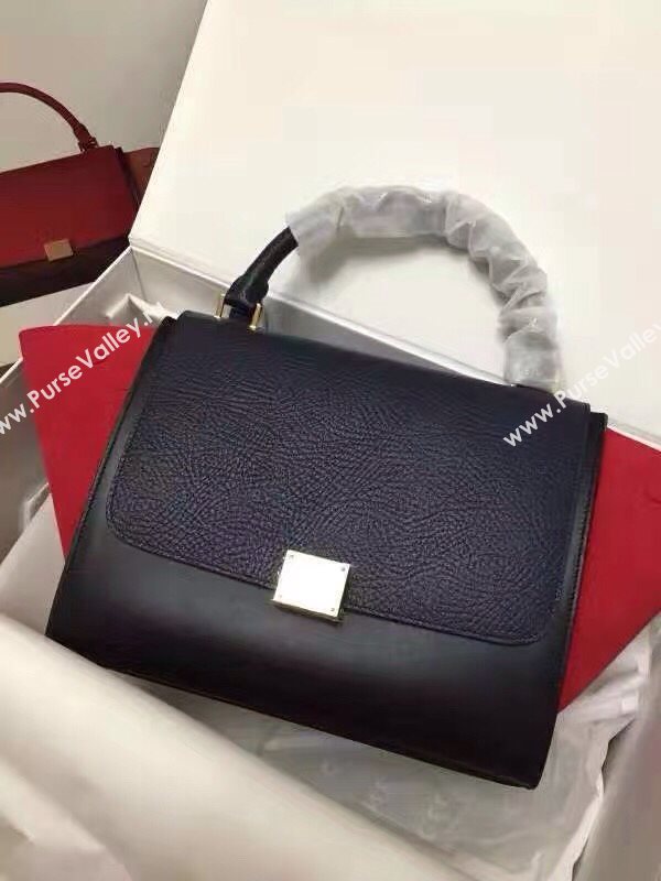 Celine tri-colors black v Trapeze red bag 4508