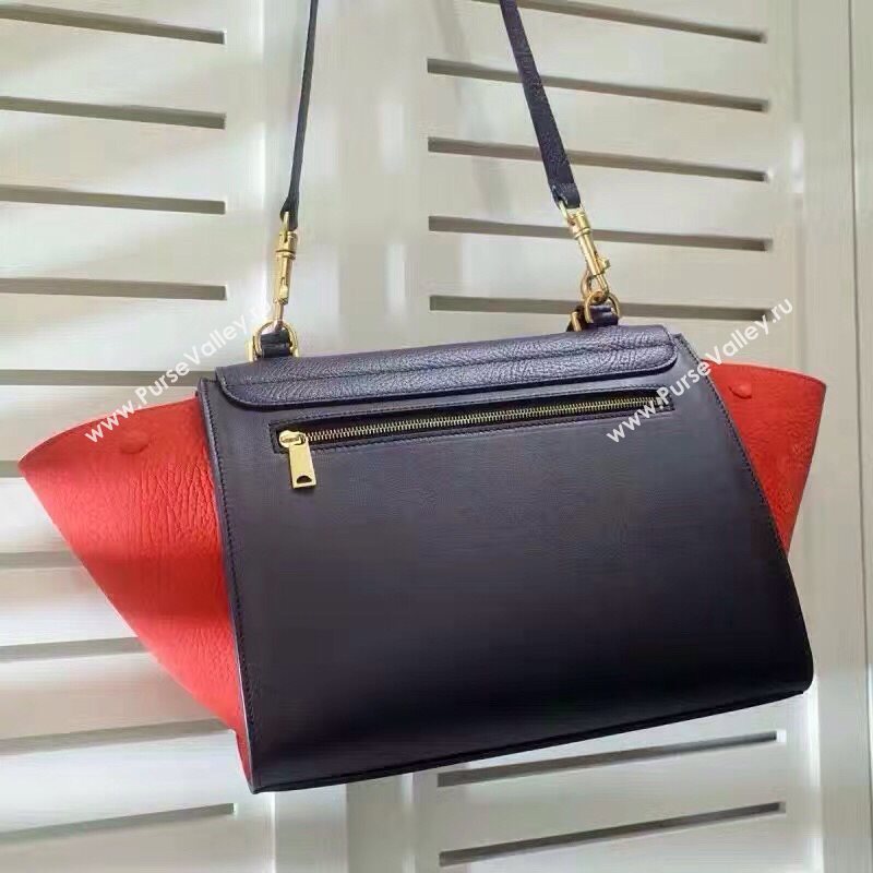 Celine tri-colors black v Trapeze red bag 4508