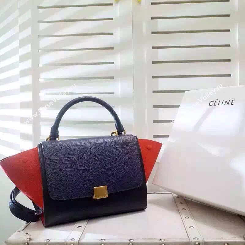Celine tri-colors black v Trapeze red bag 4508
