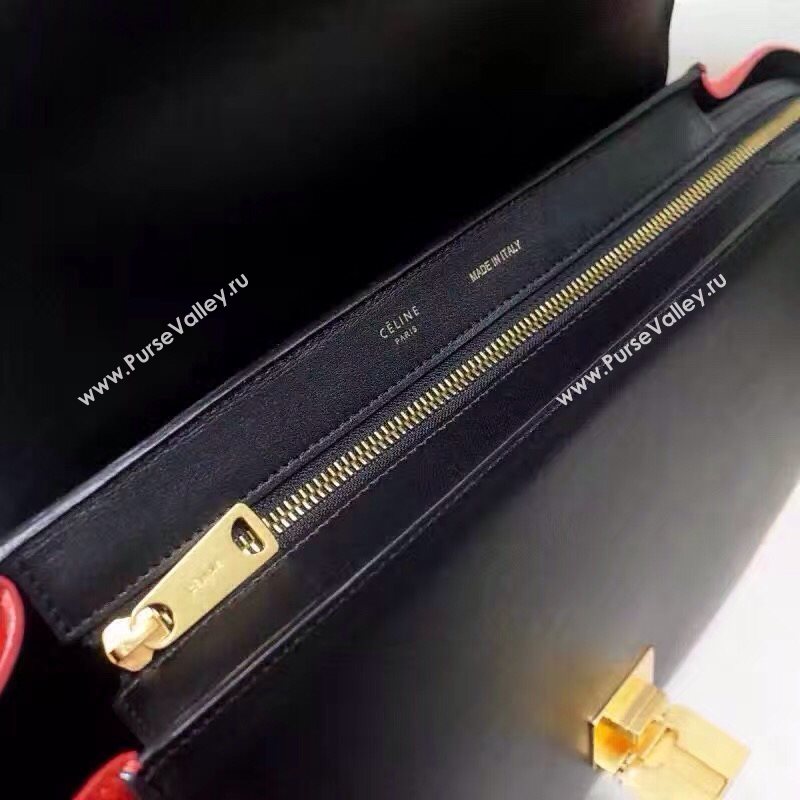 Celine tri-colors black v Trapeze red bag 4508