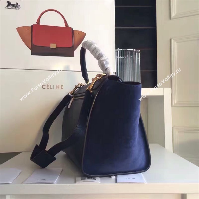 Celine tri-colors black v Trapeze sude bag 4509