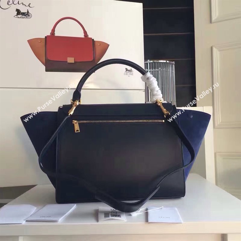 Celine tri-colors black v Trapeze sude bag 4509