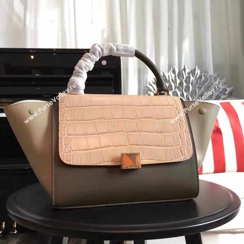 Celine tri-colors tan v Trapeze gray bag 4510