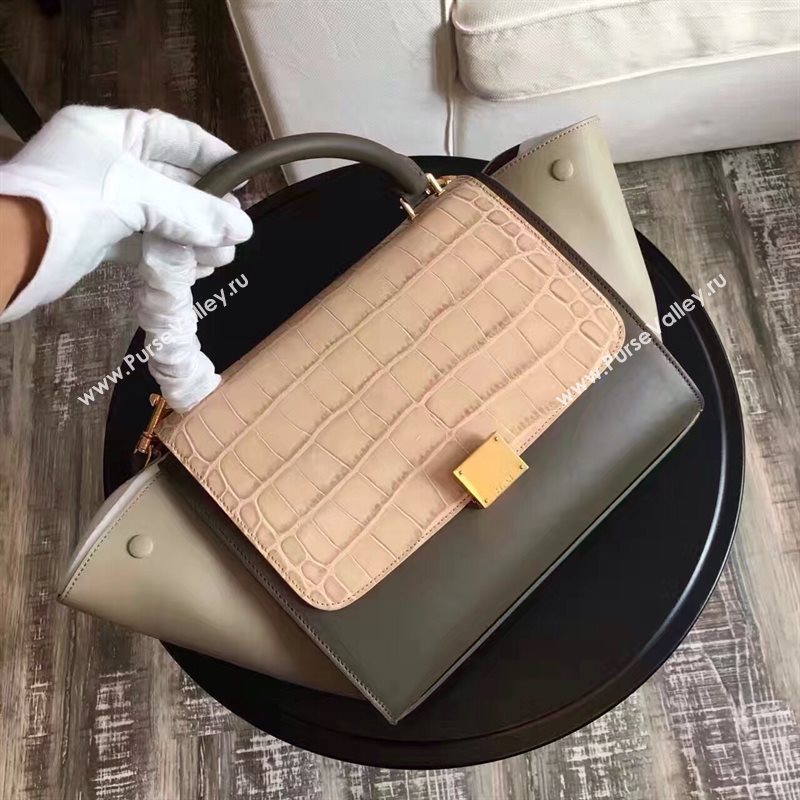 Celine tri-colors tan v Trapeze gray bag 4510