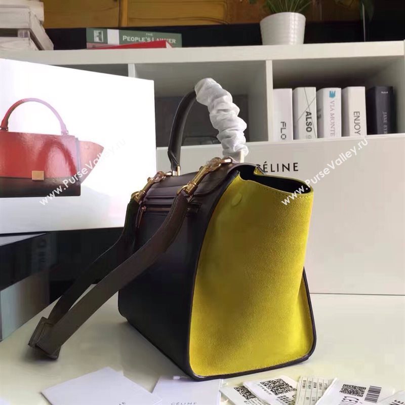 Celine tri-colors coffee Trapeze yellow bag 4511