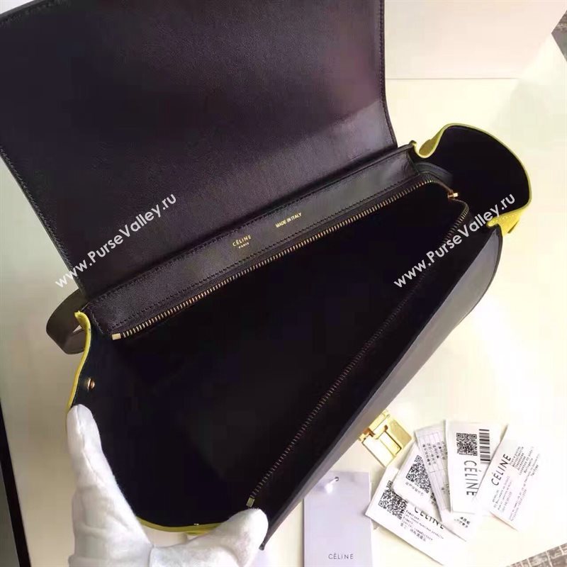 Celine tri-colors coffee Trapeze yellow bag 4511