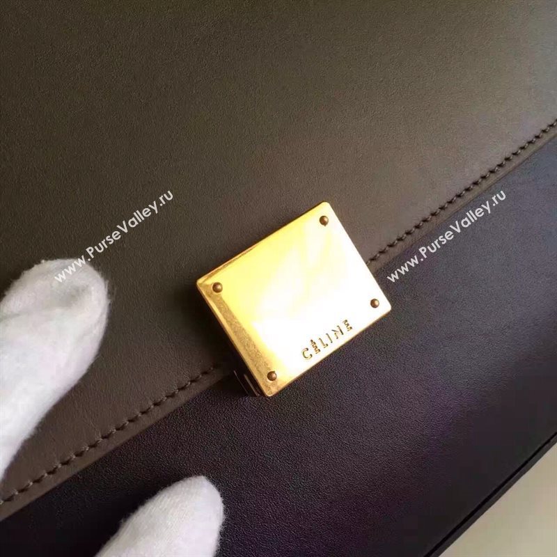 Celine tri-colors coffee Trapeze yellow bag 4511