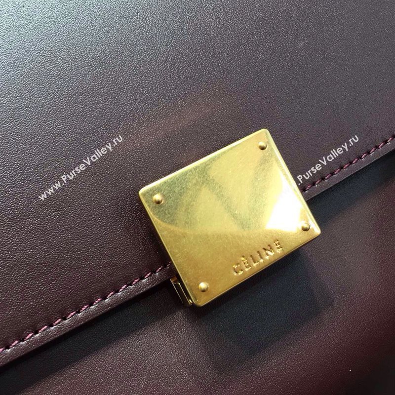 Celine tri-colors wine Trapeze suede bag 4512