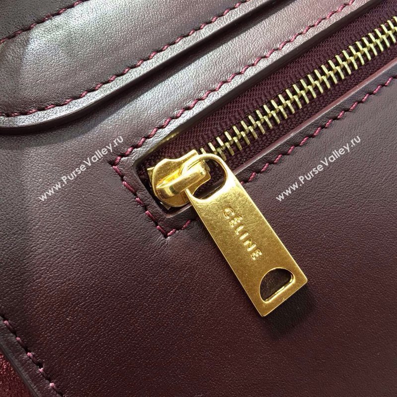 Celine tri-colors wine Trapeze suede bag 4512