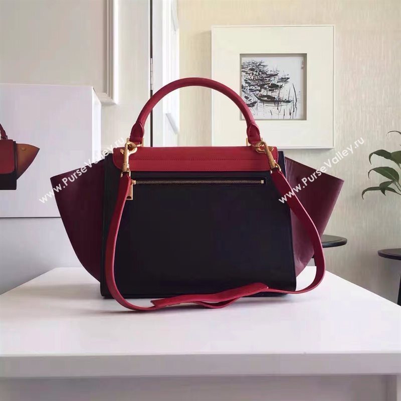 Celine tri-colors red Trapeze wine bag 4513