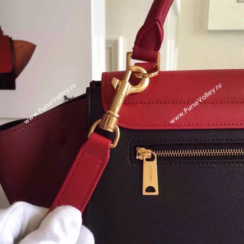 Celine tri-colors red Trapeze wine bag 4513