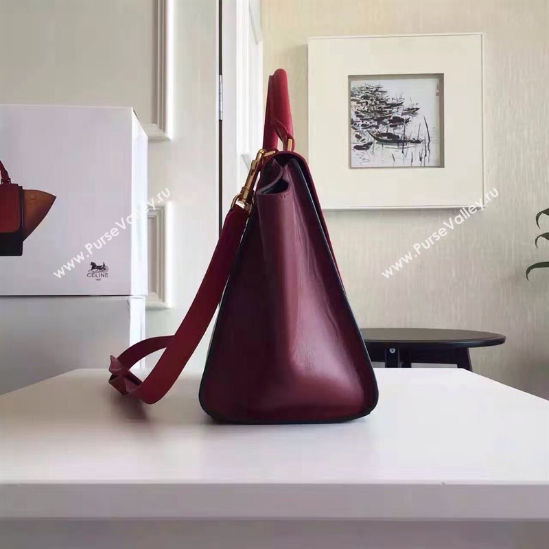 Celine tri-colors red Trapeze wine bag 4513