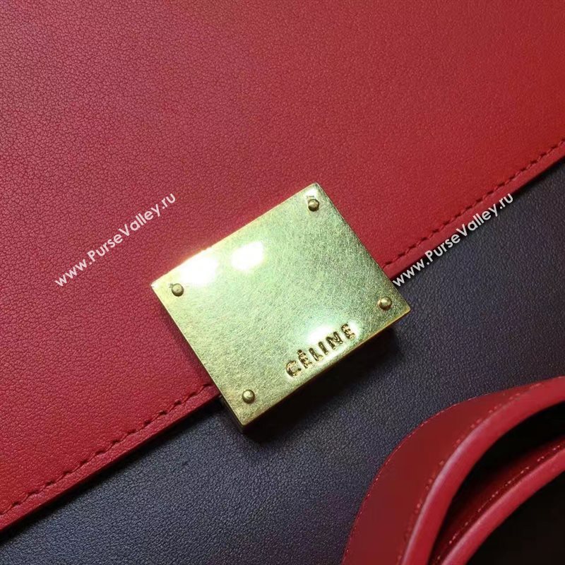 Celine tri-colors red Trapeze tan bag 4514